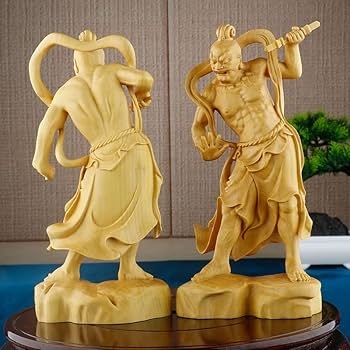 Amazon｜20cm 仏像 木彫り 金剛力士像 立像 【仁王像(金剛力士